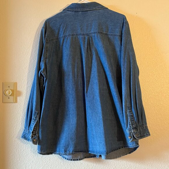 Disney Winnie the Pooh Denim Button Down Shirt Jeans Shirt Tigger Size 18W / 20W - Picture 6 of 8